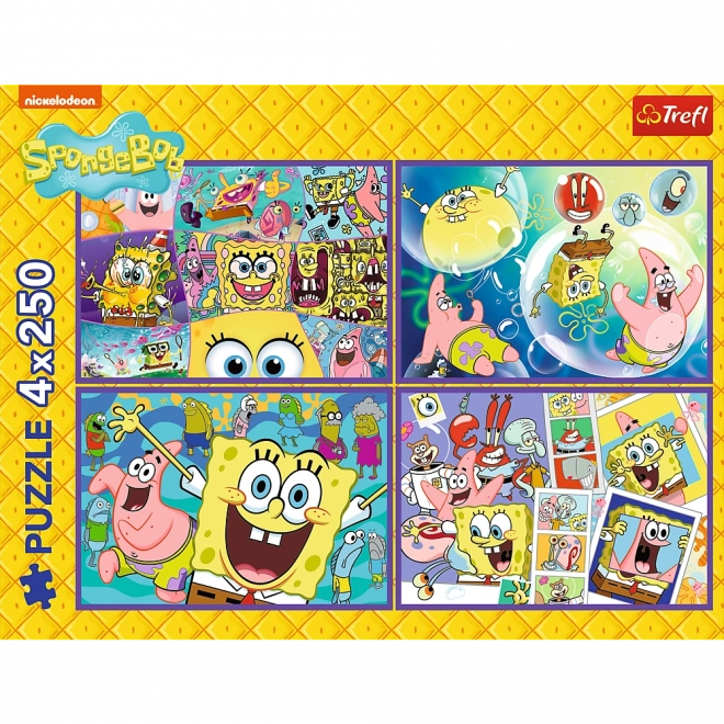 Puzzle 4x250 Šialený svet Sponge Boba