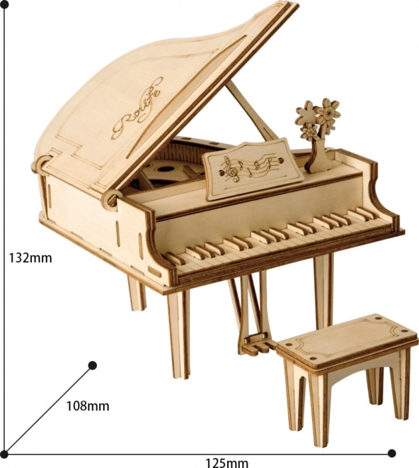 RoboTime drevené 3D puzzle Veľké piano