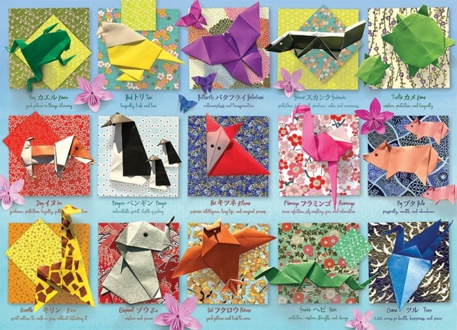 Origami zvieratá puzzle - 500 dielikov