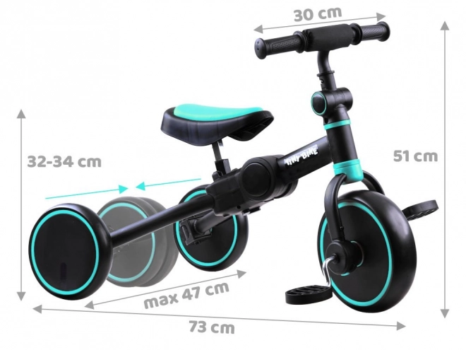 Detský trojkolesový bicykel 3v1 Tiny Bike – Červená