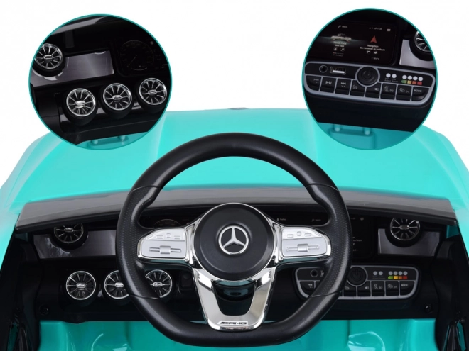 Detské elektrické auto Mercedes AMG CLA 45s s hojdačkovým efektom – Modrá