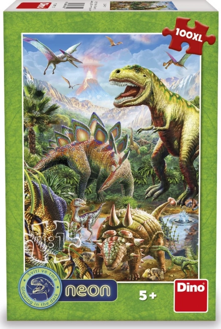 Svietiace puzzle svet dinosaurov 100 XL dielikov
