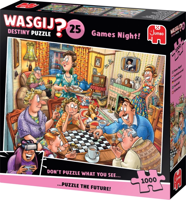 JUMBO Puzzle Wasgij Destiny: Herný večer 1000 dielikov