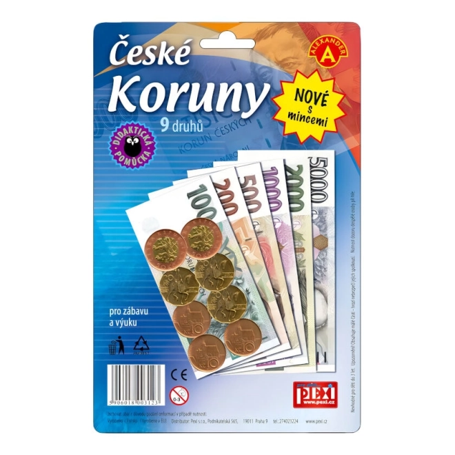 České koruny pre deti: Bankovky a mince