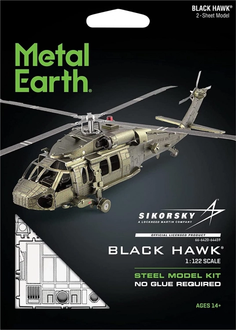 Kovové 3D puzzle Vrtuľník Black Hawk