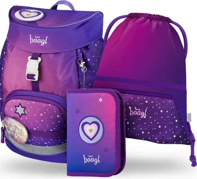 Školský Set BAAGL Airy Kone Srdce
