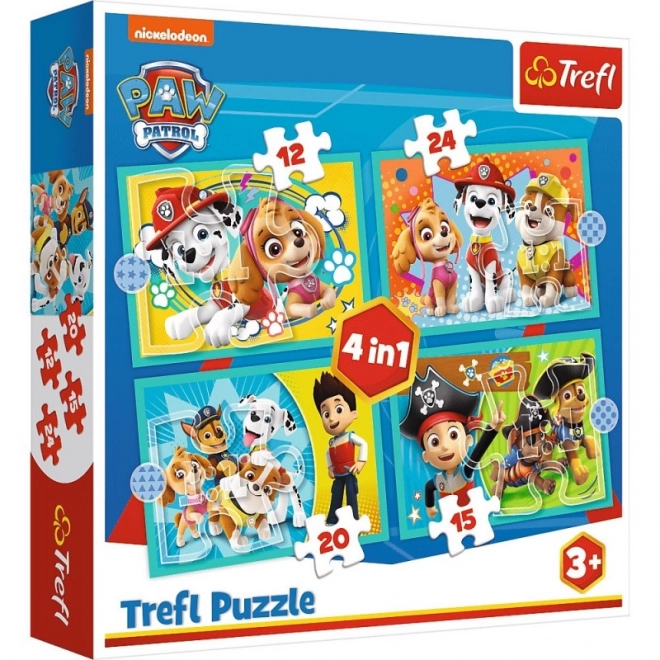 Veselá zostava Tlapková patrola Puzzle 4v1