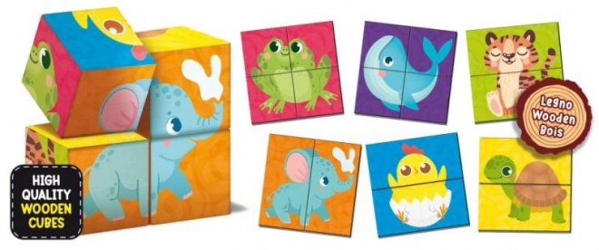 Drevené Montessori kocky a puzzle