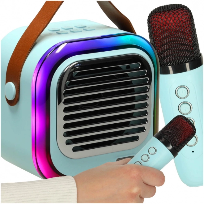 Karaoke reproduktor s USB a Bluetooth, modrý