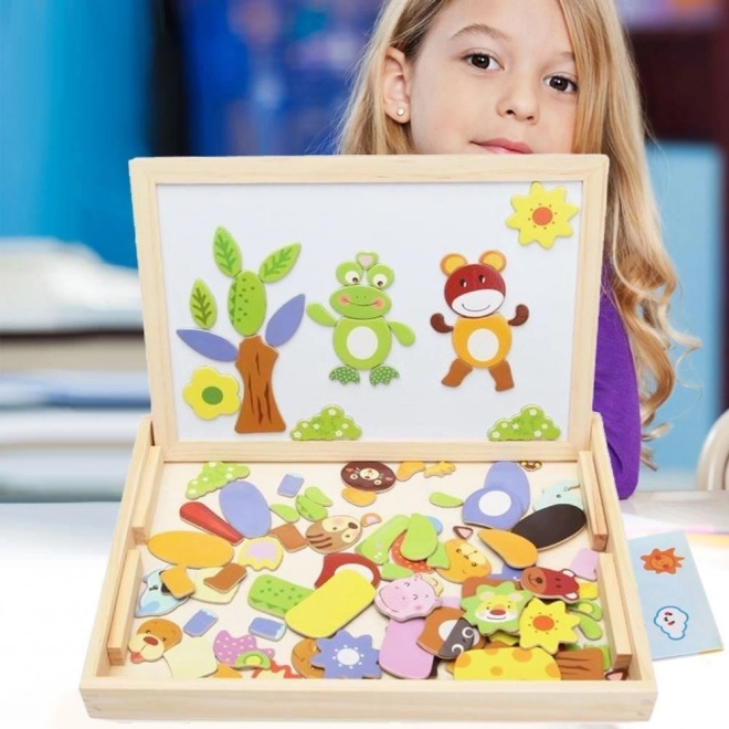 Magnetická tabuľa s puzzle zvieratká