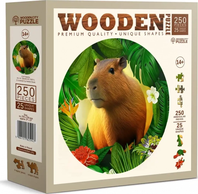 Drevené puzzle kapybara 250 dielikov