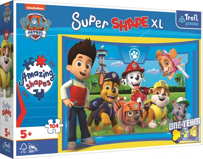 Puzzle Super Shape XL Paw Patrol: Šťeniatkoví kamaráti 104 dielikov