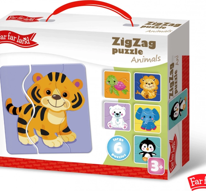 Puzzle ZigZag Zvieratká Far Far Land 6 Obrázkov