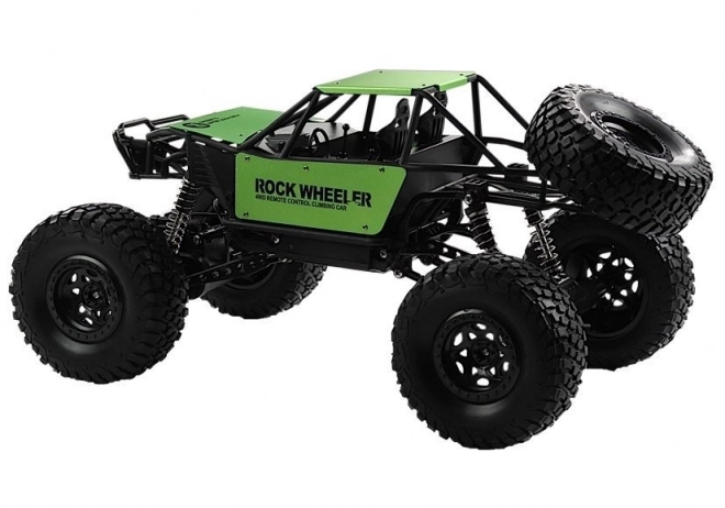 Monster truck na diaľkové ovládanie na pružinách zelený