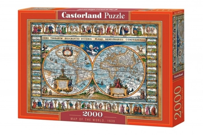 Puzzle Mapa Sveta r.1639 2000 Dielikov