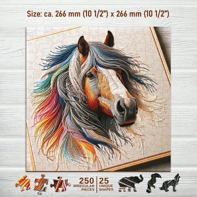 Drevené puzzle Jemný kôň 250 dielikov