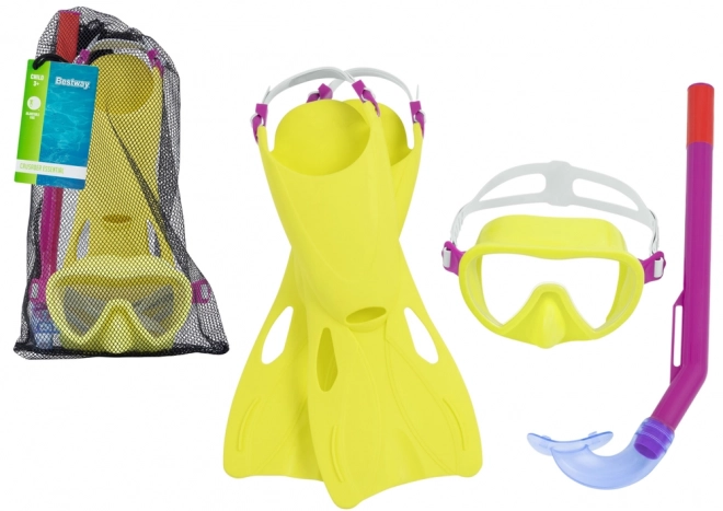 Potápačský set Bestway žltá maska, plutvy, trubica 25039