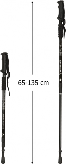 Skladacie trekingové palice Nordic Walking, čierne, 2 ks