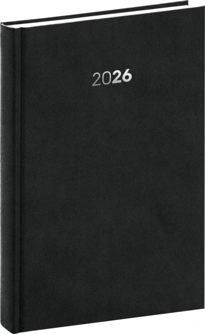 Denný diár NOTIQUE Balakon 2026, čierny, 15 x 21 cm