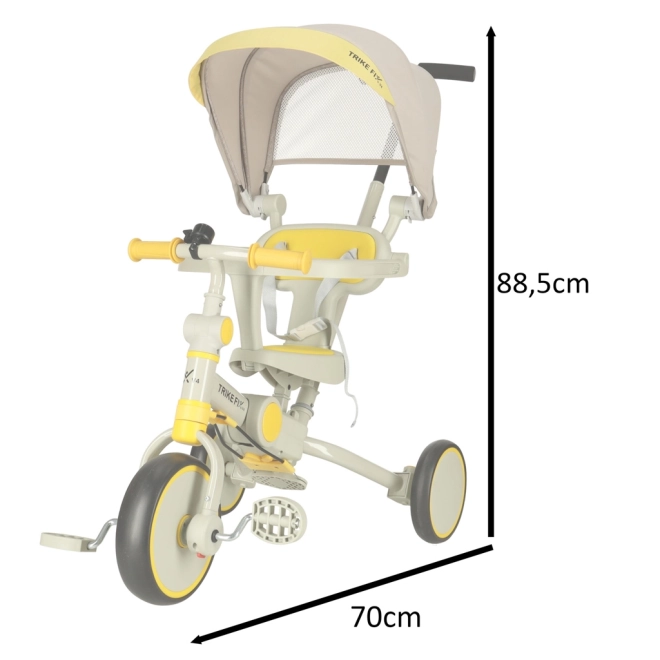 Detská trojkolka TRIKE FIX s opierkou - žlto-čierna