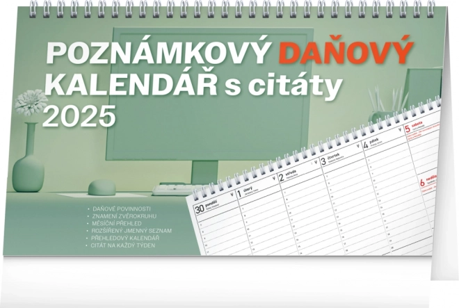 Notique Stolový kalendár s poznámkami a citátmi 2025