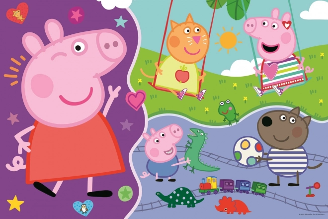 Obojstranné puzzle Prasiatko Peppa Super Giant 15 dielikov