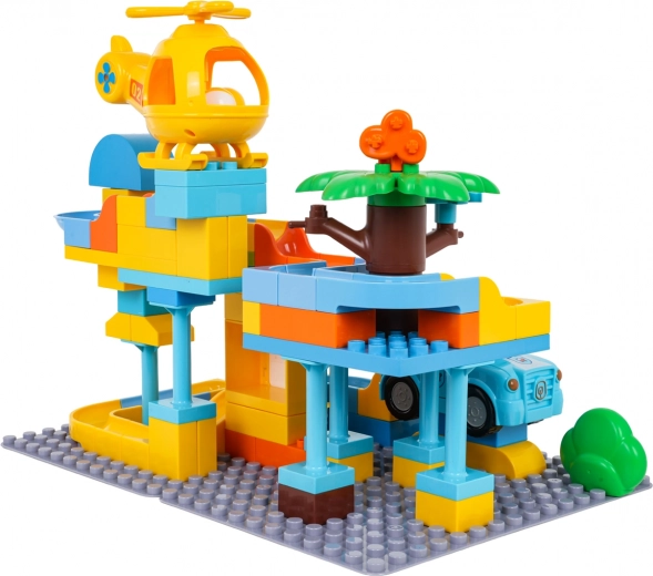 Vrtuľník a autíčko s otvormi pre loptičky