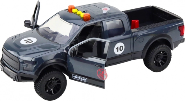 Pickup a motorka so svetlami a zvukmi šedá 1:12 hračka