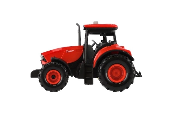 Červený traktor Zetor na zotrvačník so zvukovými a svetelnými efektmi