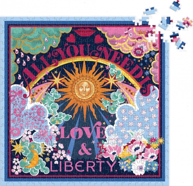 Štvorcové puzzle Liberty: Všetko, čo potrebuješ, je láska a voľnosť 500 dielikov