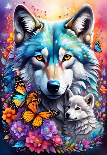 Puzzle Materinská láska Vlci 1000 dielikov