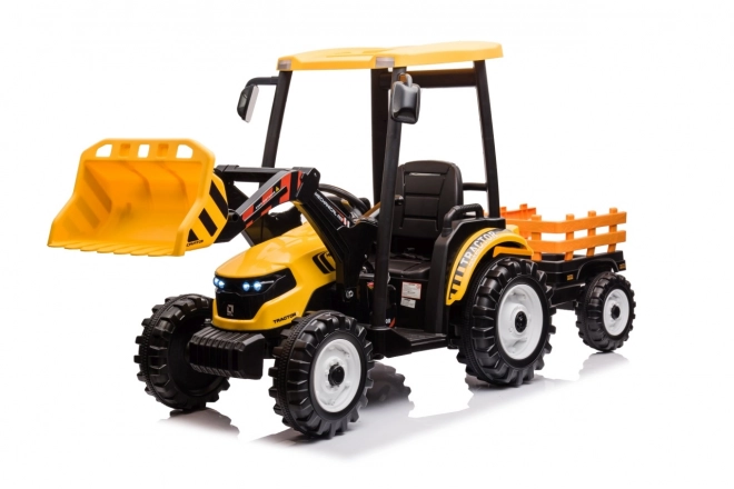 Detský traktor s prívesom žltý