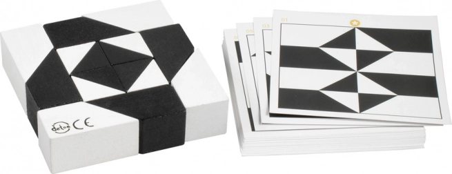 Detoa hlavolam tangram čiernobiely
