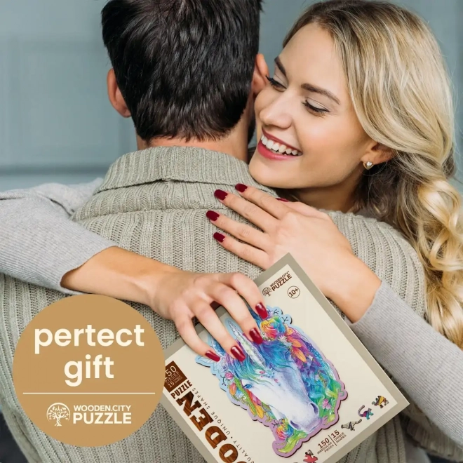 Štýlový Jednorožec Drevené Puzzle