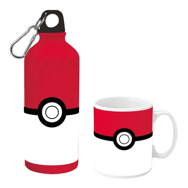 Pokemon KiDS - sada keramický hrnček a hliníková fľaša s motívom Pokeball