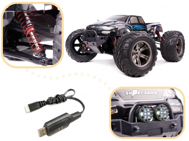 Zariadený auto Monster Truck 1:12 2,4GHz modrý