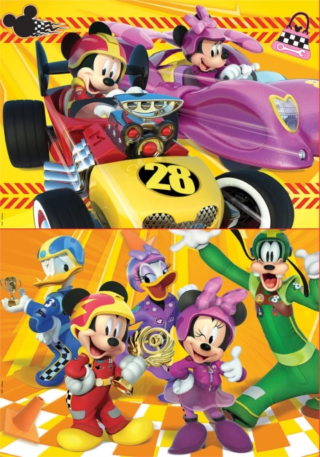 Puzzle Mickey a závodníci