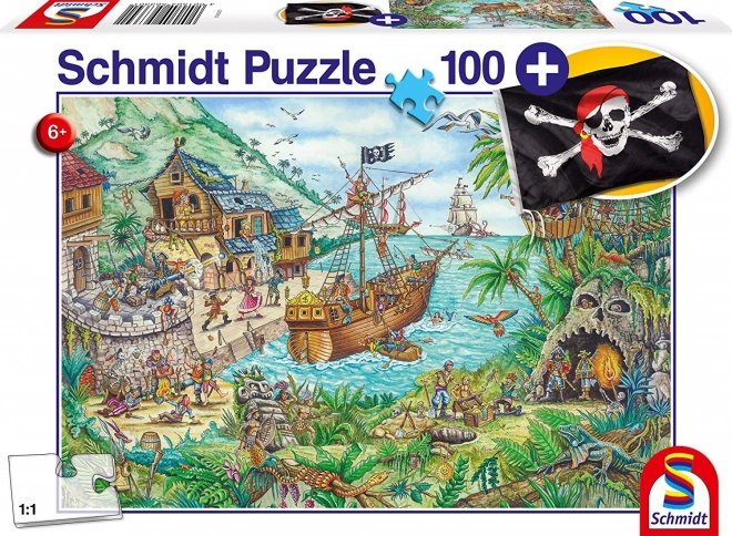 Puzzle Schmidt V pirátskej zátoke 100 dielikov s vlajkou