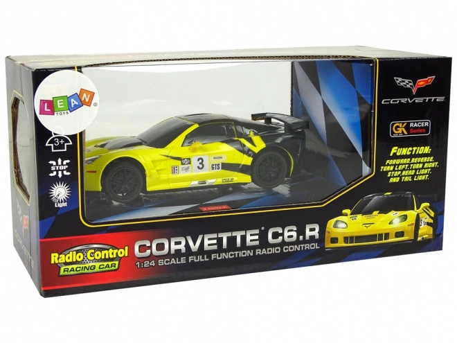 Športové Auto R/C 1:24 Corvette Žlté C6.R