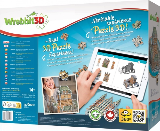 Wrebbit 3D puzzle Le Château Frontenac 865 dielikov