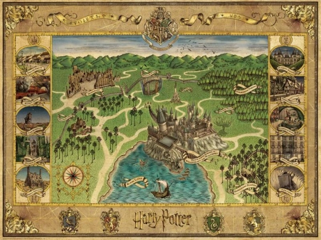 Puzzle Harry Potter: Mapa Bradavic 1500 dielikov