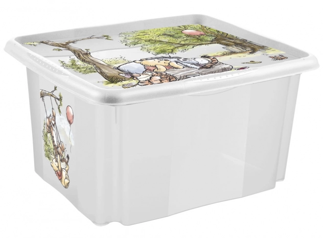 Úložný box s vekom malý Winnie Transparent