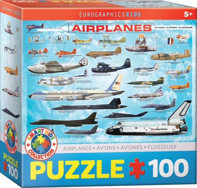 Puzzle Lietadlá 100 dielikov