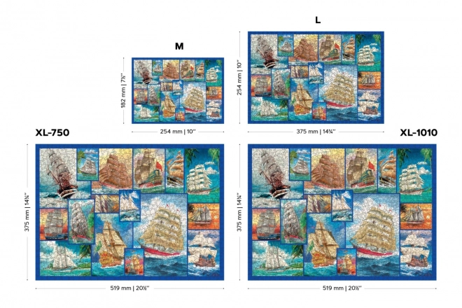 Drevené puzzle plachetnica 2v1, 505 dielikov