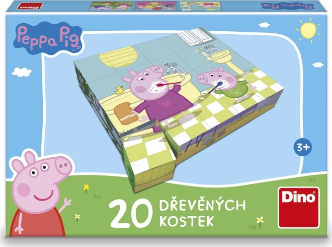 Drevené kocky Peppa Pig: Veselý deň – 20 kociek