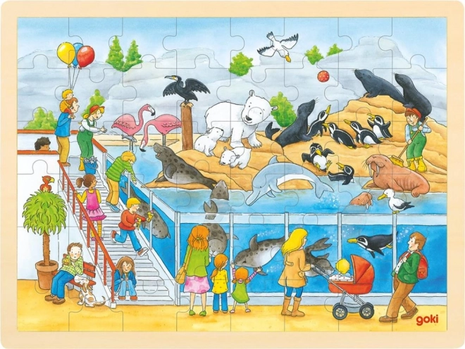 Drevené puzzle Návšteva Zoo 48 dielikov