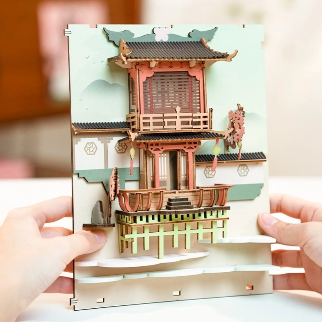 RoboTime 3D Puzzle Doraz na knihy 'Falling Sakura' (drevený)