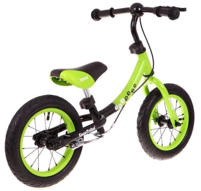 Detský Balančný Bicykel Boomerang SporTrike Zelený s Variabilným Rámom