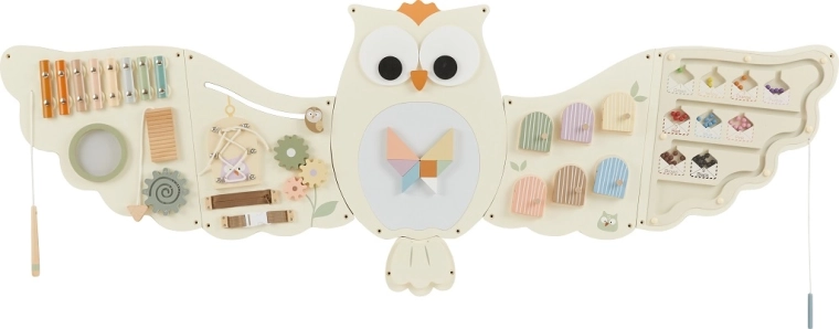 Drevená motorická doska sova 2Kids Toys – veľká nástenná busy board