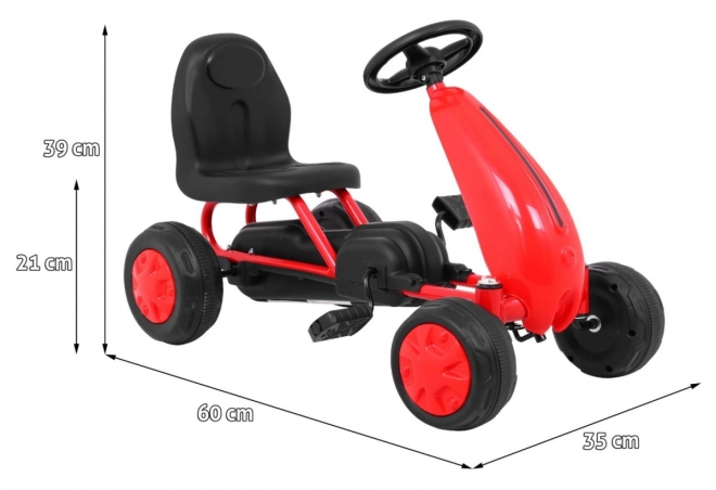 Prvý šlapací gokart pre deti biely – červená